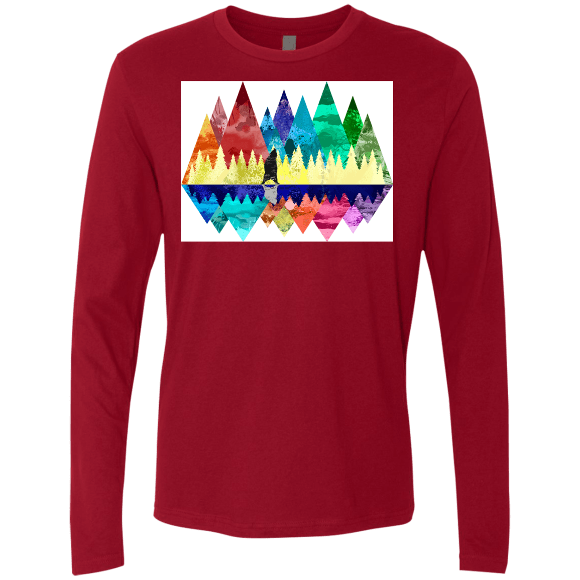 T-Shirts Cardinal / S Bear Color Forest Men's Premium Long Sleeve