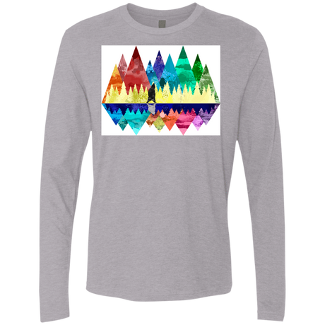 T-Shirts Heather Grey / S Bear Color Forest Men's Premium Long Sleeve