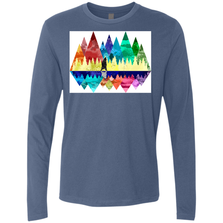 T-Shirts Indigo / S Bear Color Forest Men's Premium Long Sleeve