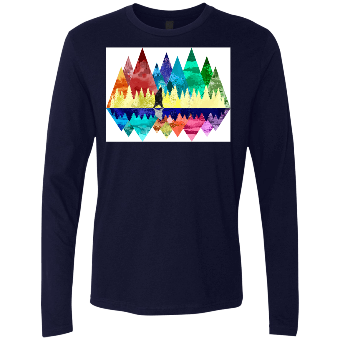 T-Shirts Midnight Navy / S Bear Color Forest Men's Premium Long Sleeve