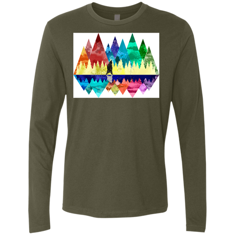 T-Shirts Military Green / S Bear Color Forest Men's Premium Long Sleeve