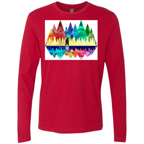 T-Shirts Red / S Bear Color Forest Men's Premium Long Sleeve