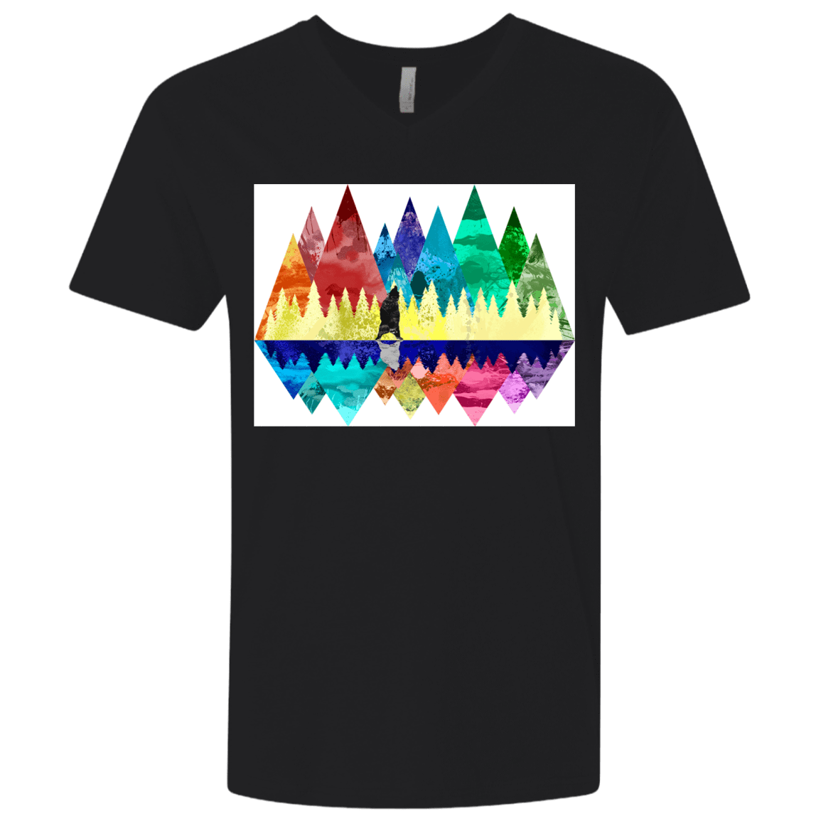 T-Shirts Black / X-Small Bear Color Forest Men's Premium V-Neck