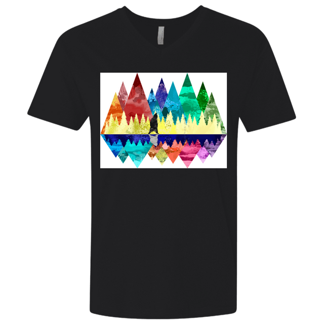 T-Shirts Black / X-Small Bear Color Forest Men's Premium V-Neck