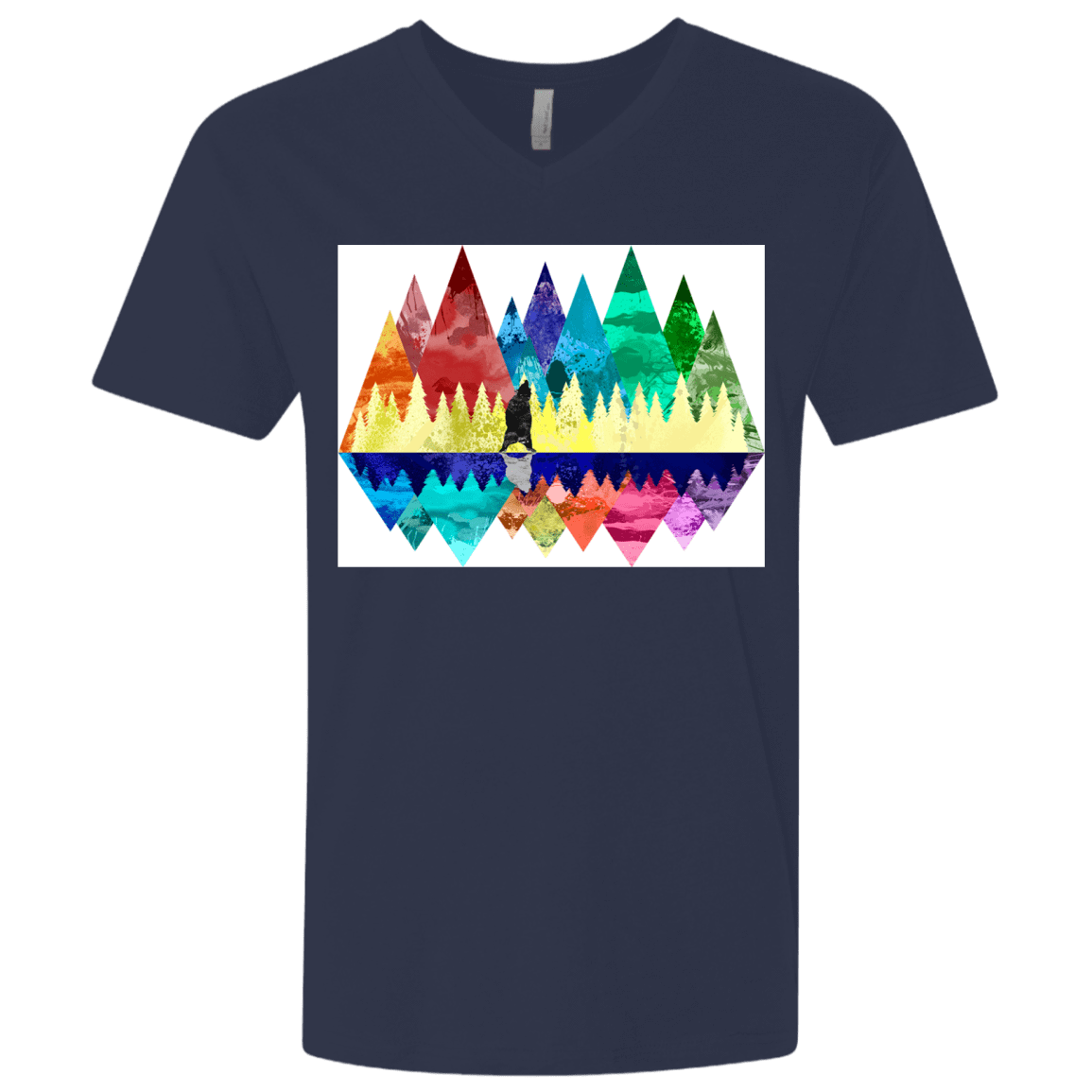 T-Shirts Midnight Navy / X-Small Bear Color Forest Men's Premium V-Neck