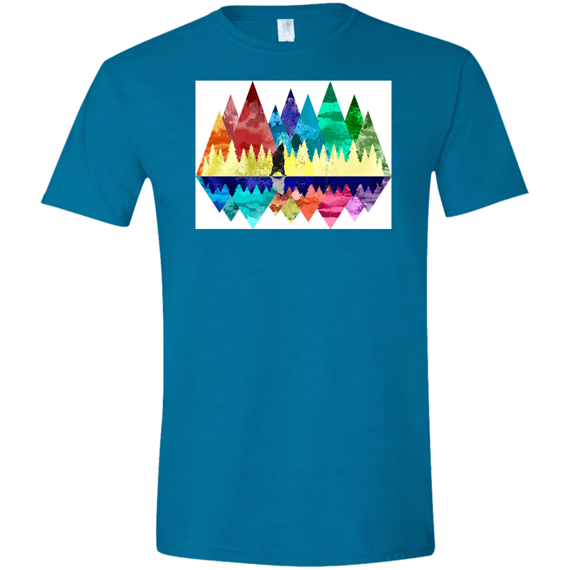 T-Shirts Antique Sapphire / S Bear Color Forest Men's Semi-Fitted Softstyle