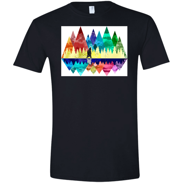 T-Shirts Black / X-Small Bear Color Forest Men's Semi-Fitted Softstyle