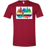 T-Shirts Cardinal Red / S Bear Color Forest Men's Semi-Fitted Softstyle