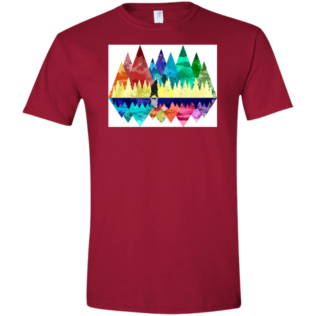 T-Shirts Cardinal Red / S Bear Color Forest Men's Semi-Fitted Softstyle