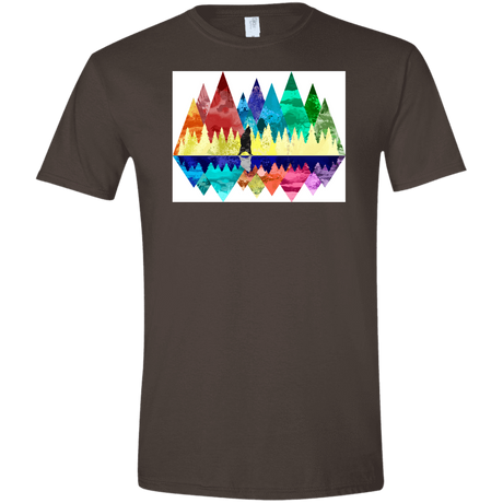 T-Shirts Dark Chocolate / S Bear Color Forest Men's Semi-Fitted Softstyle