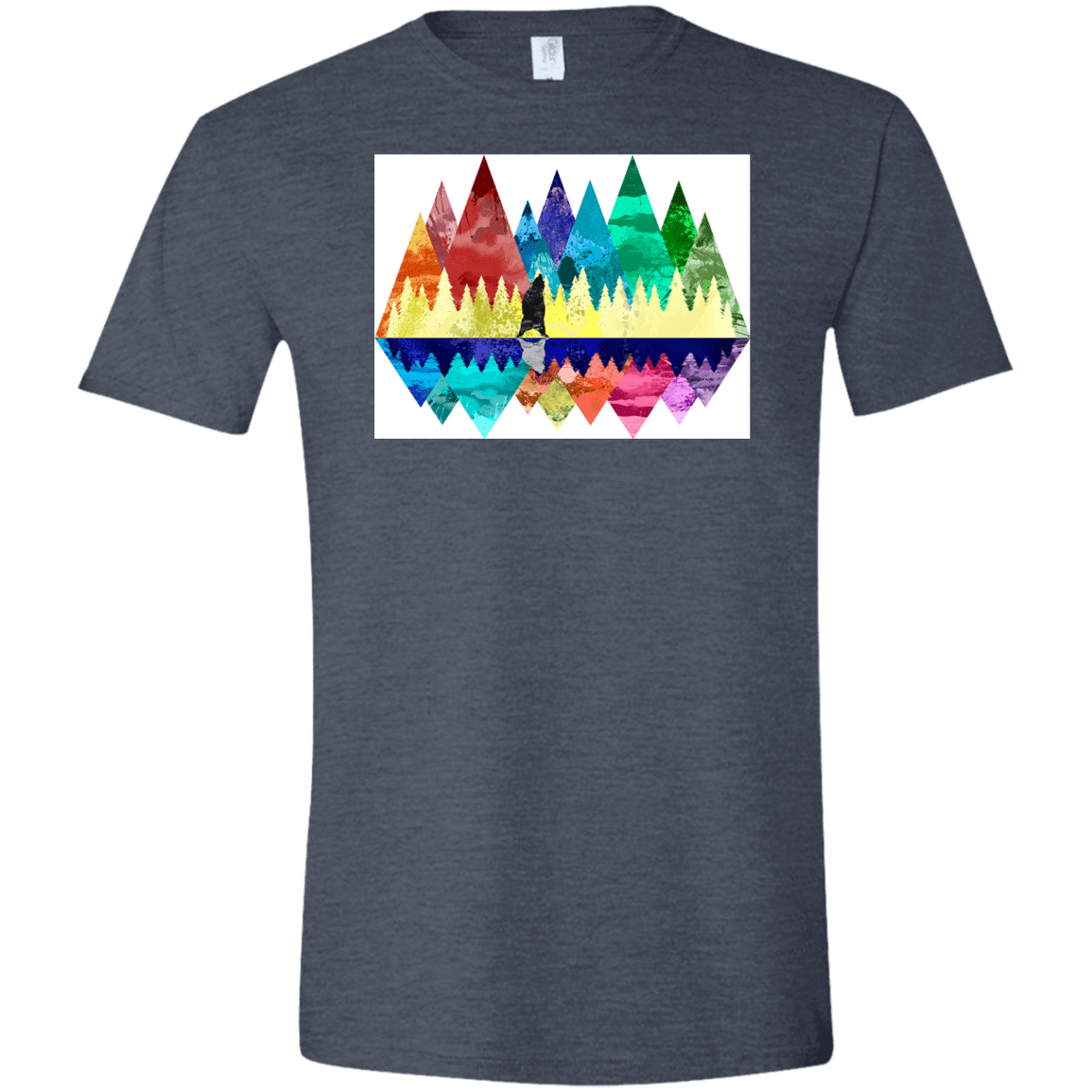 T-Shirts Heather Navy / S Bear Color Forest Men's Semi-Fitted Softstyle