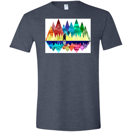 T-Shirts Heather Navy / S Bear Color Forest Men's Semi-Fitted Softstyle