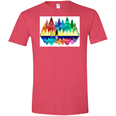 T-Shirts Heather Red / S Bear Color Forest Men's Semi-Fitted Softstyle