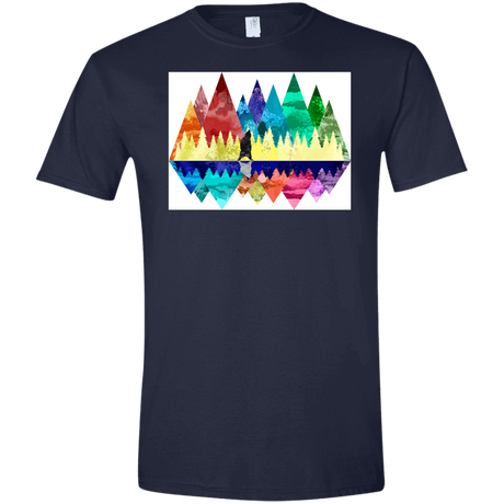 T-Shirts Navy / X-Small Bear Color Forest Men's Semi-Fitted Softstyle