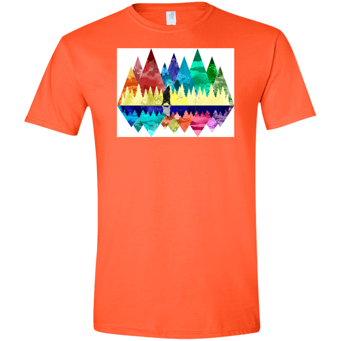 T-Shirts Orange / S Bear Color Forest Men's Semi-Fitted Softstyle