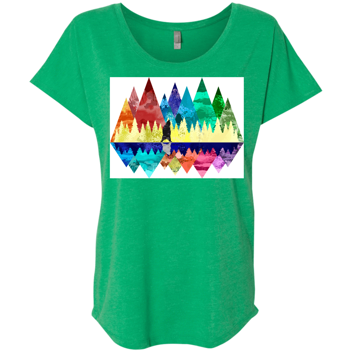 T-Shirts Envy / X-Small Bear Color Forest Triblend Dolman Sleeve