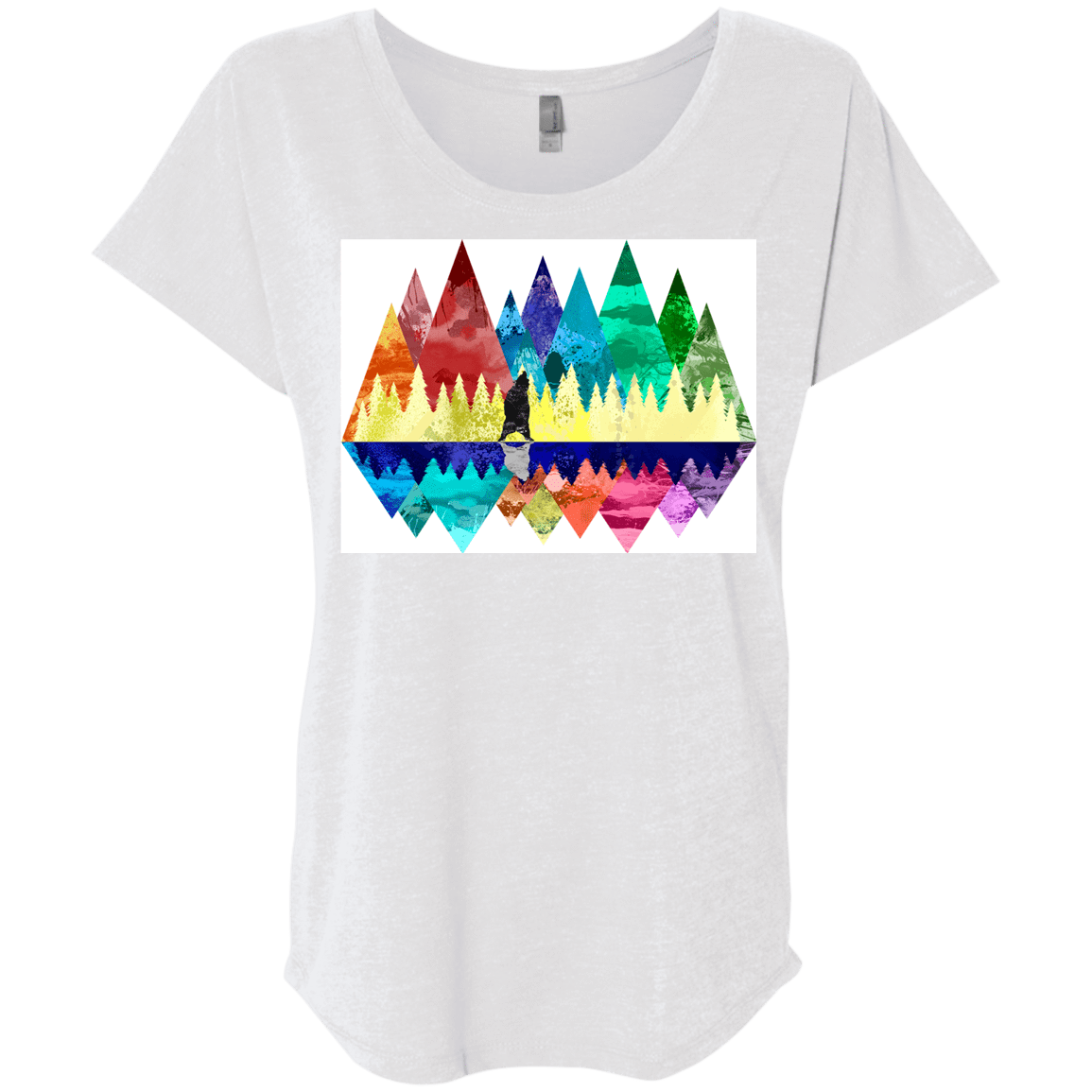 T-Shirts Heather White / X-Small Bear Color Forest Triblend Dolman Sleeve