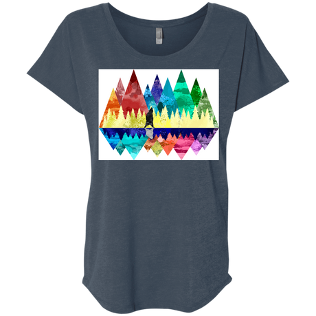 T-Shirts Indigo / X-Small Bear Color Forest Triblend Dolman Sleeve