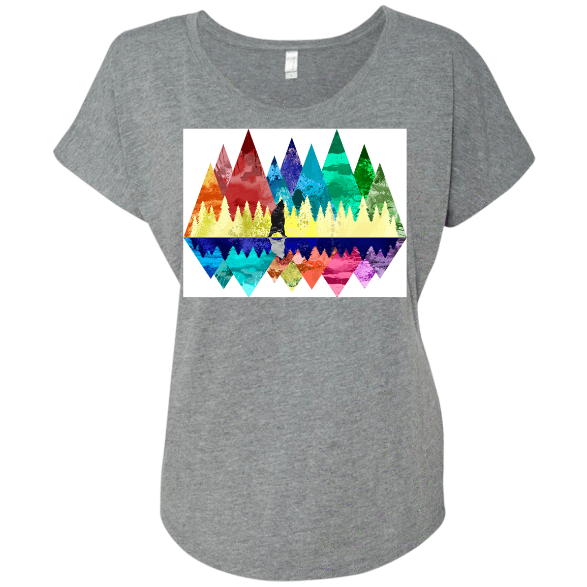 T-Shirts Premium Heather / X-Small Bear Color Forest Triblend Dolman Sleeve