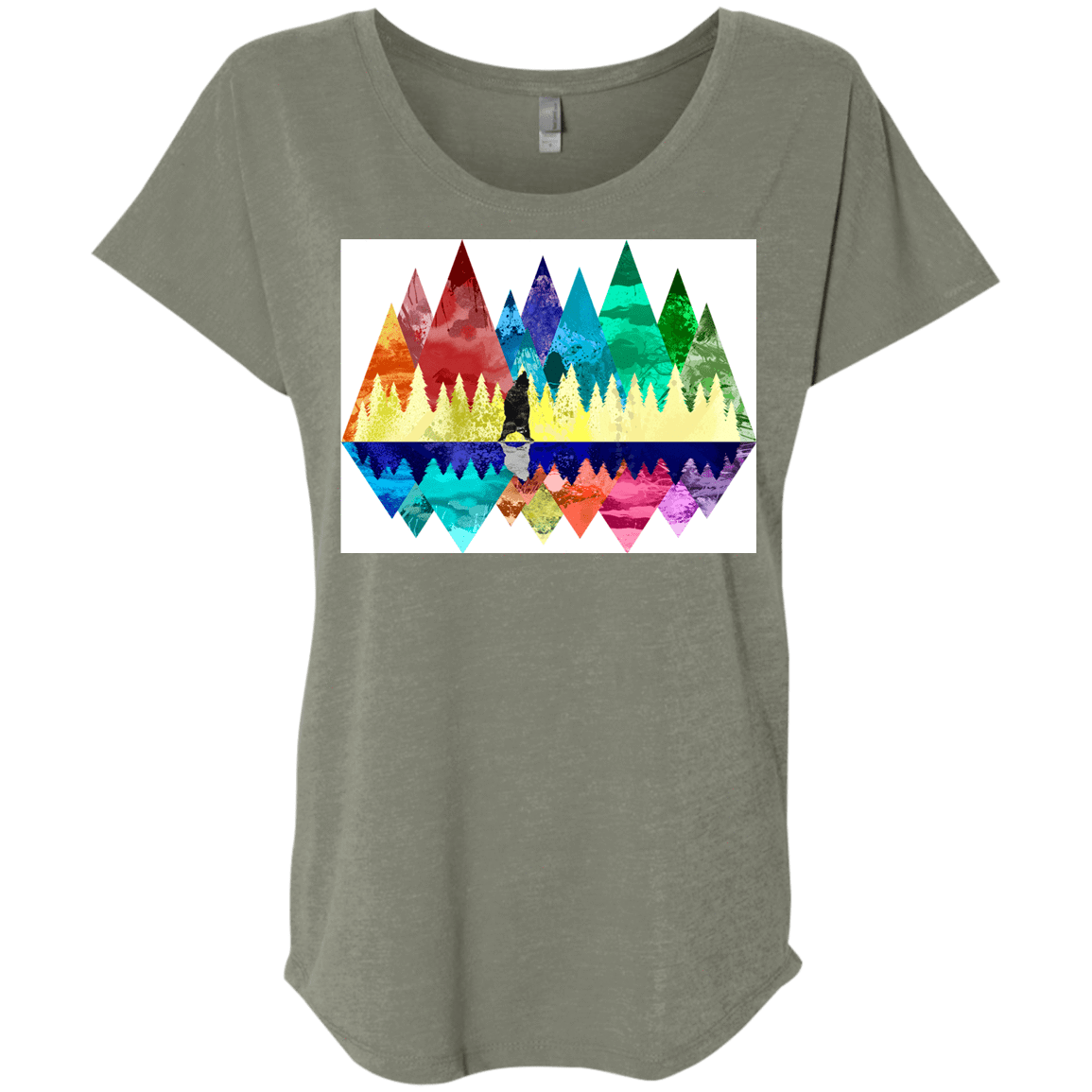 T-Shirts Venetian Grey / X-Small Bear Color Forest Triblend Dolman Sleeve