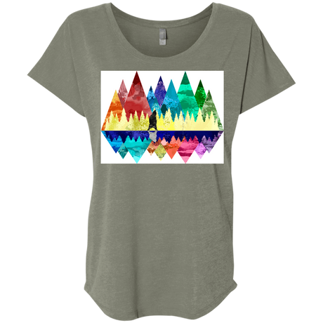 T-Shirts Venetian Grey / X-Small Bear Color Forest Triblend Dolman Sleeve