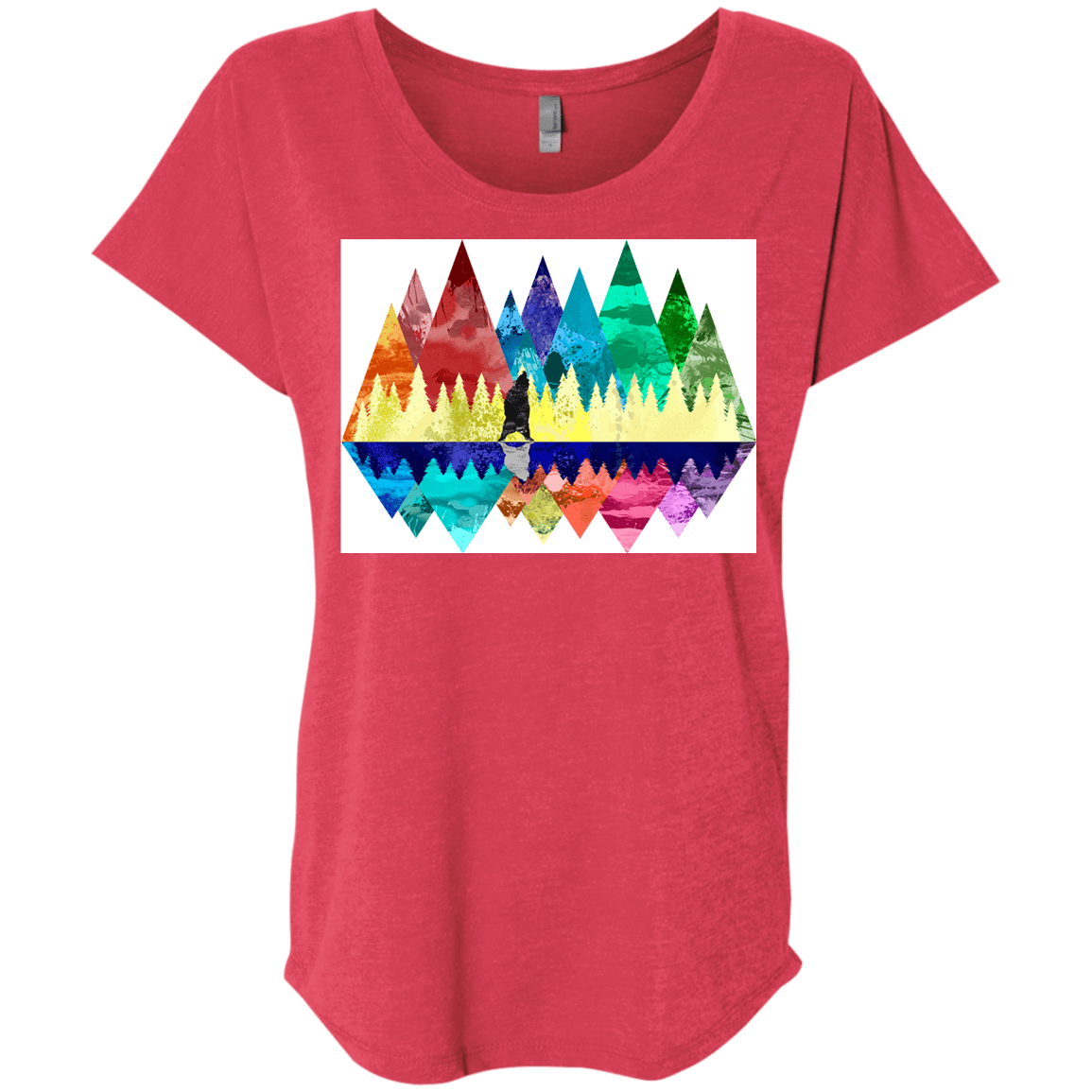 T-Shirts Vintage Red / X-Small Bear Color Forest Triblend Dolman Sleeve