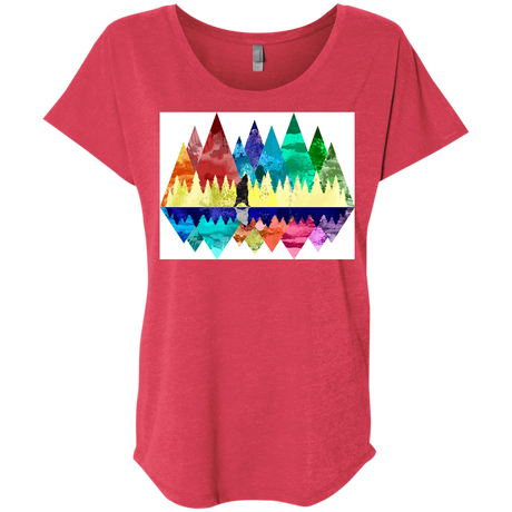 T-Shirts Vintage Red / X-Small Bear Color Forest Triblend Dolman Sleeve