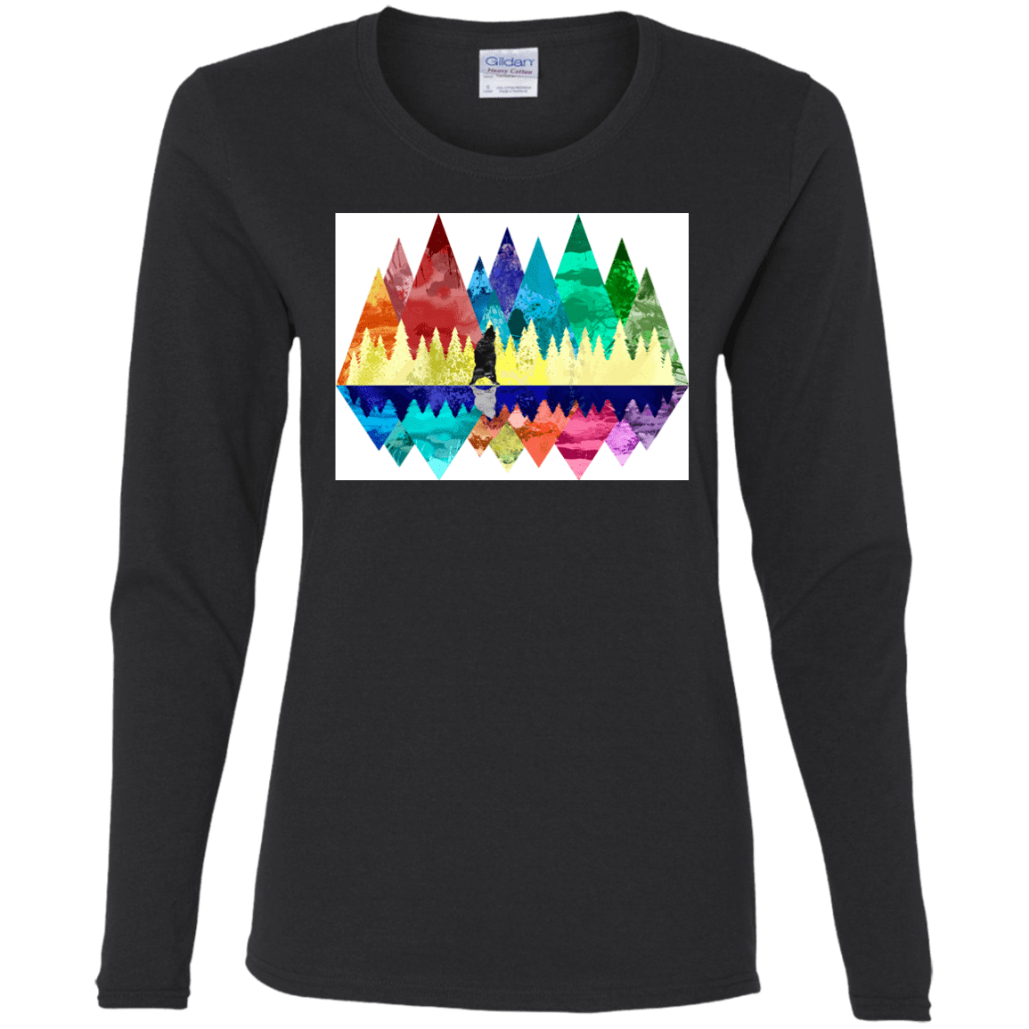 T-Shirts Black / S Bear Color Forest Women's Long Sleeve T-Shirt