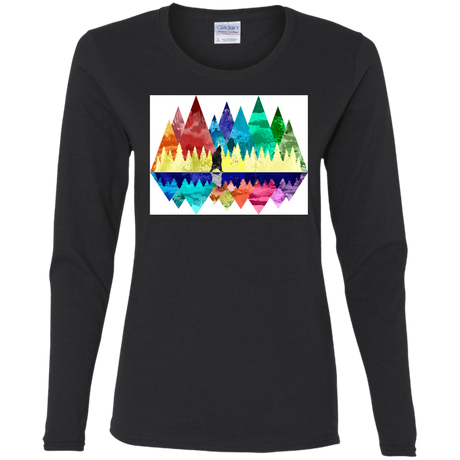 T-Shirts Black / S Bear Color Forest Women's Long Sleeve T-Shirt