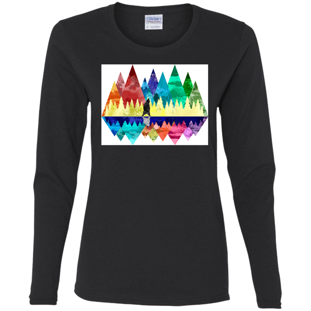 T-Shirts Black / S Bear Color Forest Women's Long Sleeve T-Shirt