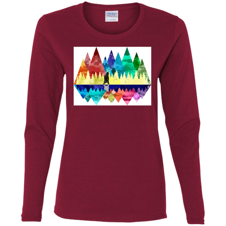 T-Shirts Cardinal / S Bear Color Forest Women's Long Sleeve T-Shirt