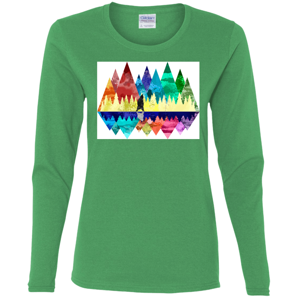 T-Shirts Irish Green / S Bear Color Forest Women's Long Sleeve T-Shirt