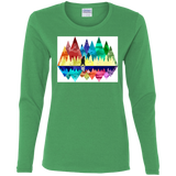 T-Shirts Irish Green / S Bear Color Forest Women's Long Sleeve T-Shirt