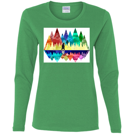 T-Shirts Irish Green / S Bear Color Forest Women's Long Sleeve T-Shirt