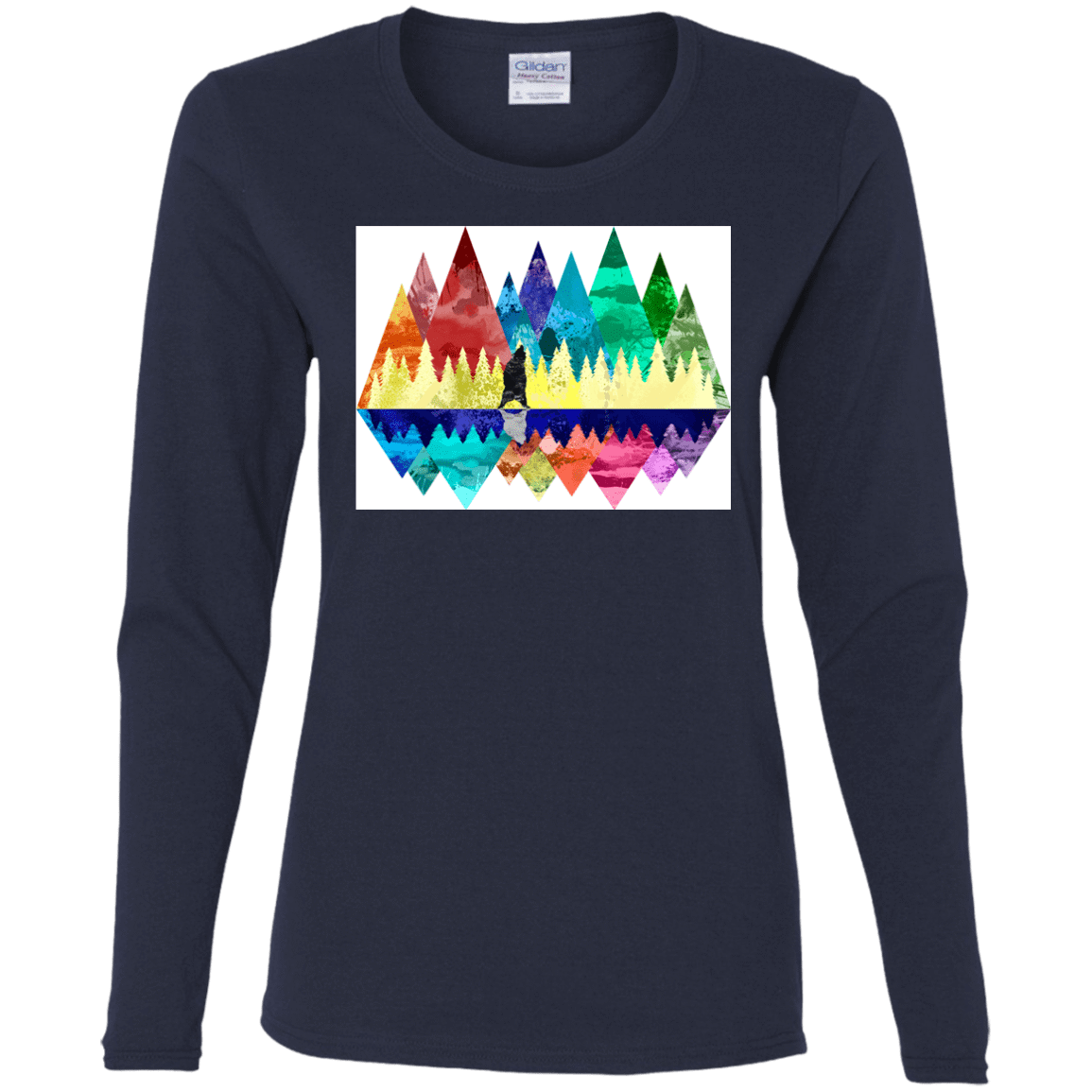 T-Shirts Navy / S Bear Color Forest Women's Long Sleeve T-Shirt