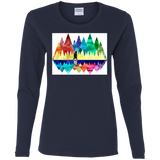 T-Shirts Navy / S Bear Color Forest Women's Long Sleeve T-Shirt