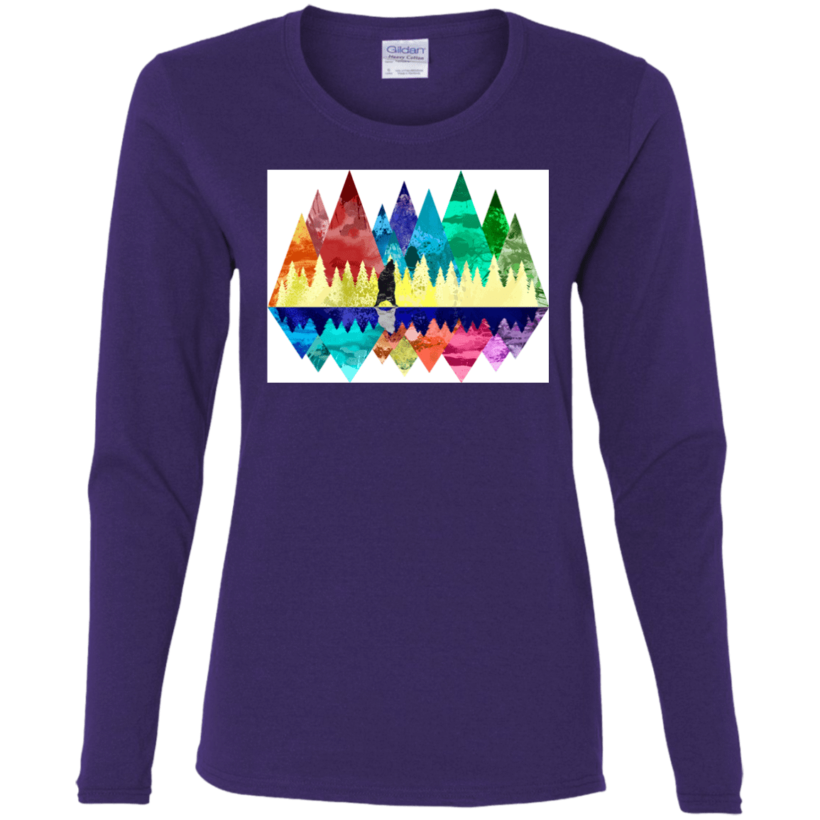 T-Shirts Purple / S Bear Color Forest Women's Long Sleeve T-Shirt