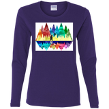 T-Shirts Purple / S Bear Color Forest Women's Long Sleeve T-Shirt
