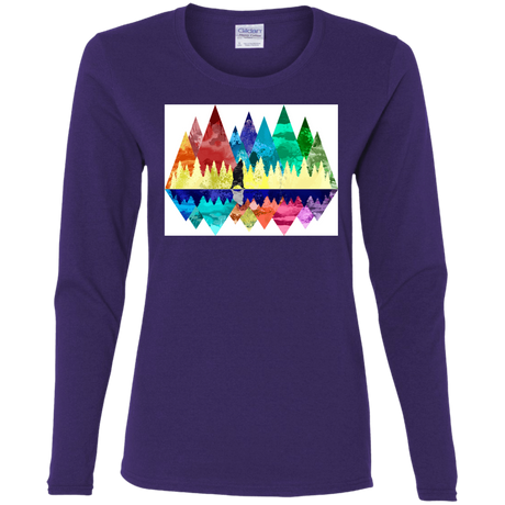 T-Shirts Purple / S Bear Color Forest Women's Long Sleeve T-Shirt