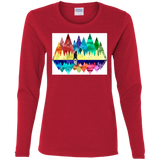 T-Shirts Red / S Bear Color Forest Women's Long Sleeve T-Shirt