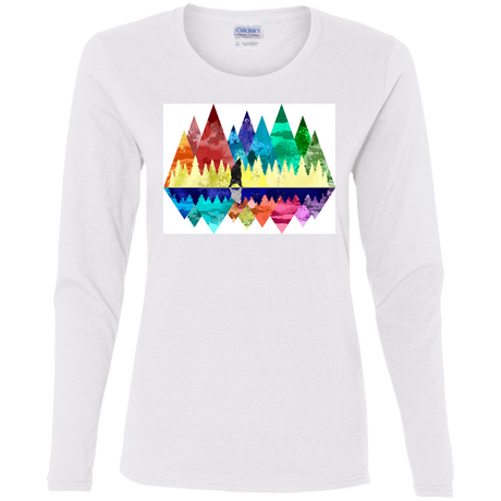 T-Shirts White / S Bear Color Forest Women's Long Sleeve T-Shirt