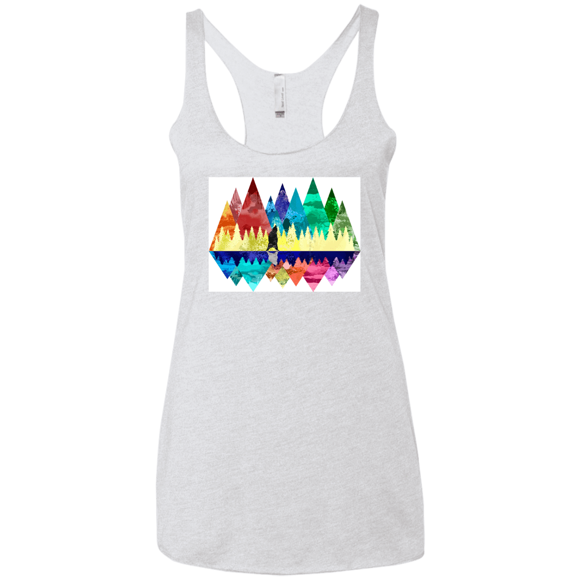 T-Shirts Heather White / X-Small Bear Color Forest Women's Triblend Racerback Tank