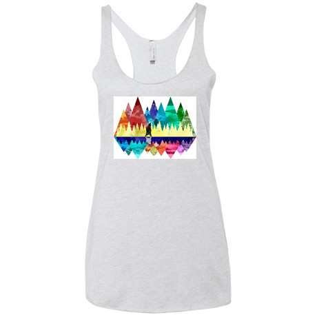 T-Shirts Heather White / X-Small Bear Color Forest Women's Triblend Racerback Tank
