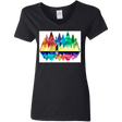 T-Shirts Black / S Bear Color Forest Women's V-Neck T-Shirt