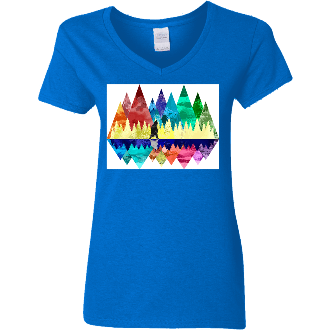 T-Shirts Royal / S Bear Color Forest Women's V-Neck T-Shirt