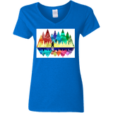 T-Shirts Royal / S Bear Color Forest Women's V-Neck T-Shirt