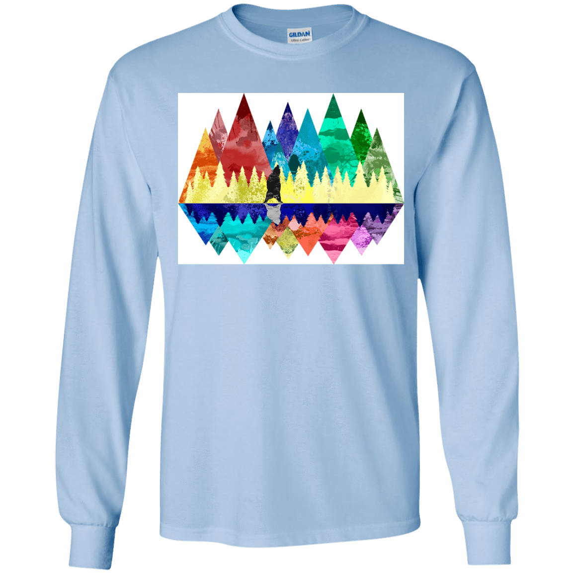 T-Shirts Light Blue / YS Bear Color Forest Youth Long Sleeve T-Shirt