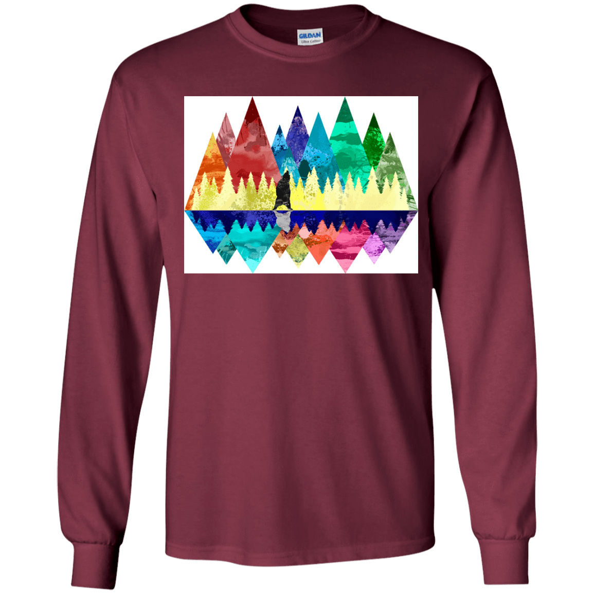 T-Shirts Maroon / YS Bear Color Forest Youth Long Sleeve T-Shirt