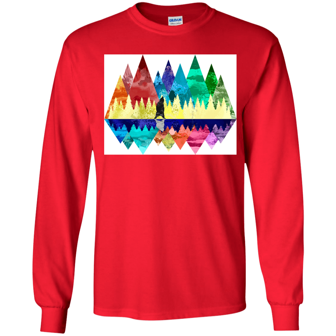 T-Shirts Red / YS Bear Color Forest Youth Long Sleeve T-Shirt