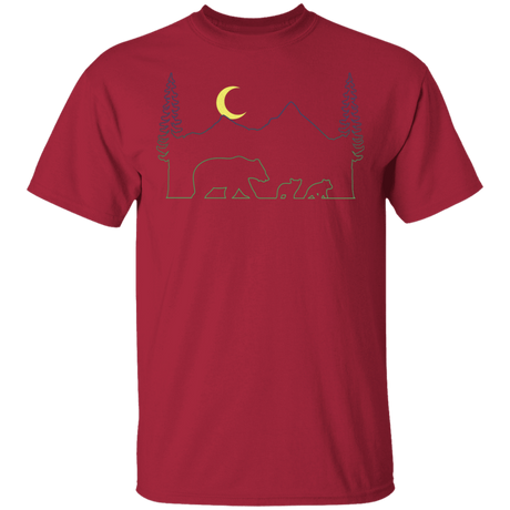 T-Shirts Cardinal / S Bear Cub Line Art T-Shirt